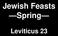 Jewish Feasts Spring. Leviticus 23