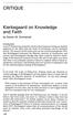 Kierkegaard on Knowledge and Faith
