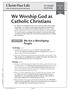 We Worship God as Catholic Christians
