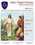 HOLY TRINITY PARISH TWENTIETH SUNDAY ORDINARY TIME. August 20, Hudson and Germantown, New York. REV. WINSTON BATH Pastor Emeritus