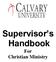 Supervisor s Handbook For Christian Ministry