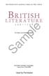 THE PERFECTION LEARNING PARALLEL TEXT SERIES BRITISH. Sample LITERATURE In Classic and Modern English