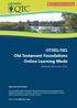 OT301/501 Old Testament Foundations Online Learning Mode