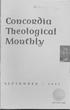 Concoll()ia Theological Monthly