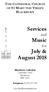 Services. Music. July & August and. for THE CATHEDRAL CHURCH OF ST MARY THE VIRGIN BLACKBURN