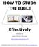 HOW TO STUDY THE BIBLE
