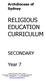 RELIGIOUS EDUCATION CURRICULUM