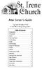 Altar Server s Guide. I go unto the altar of God; to God Who is the joy of my youth. Table of Contents