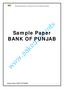 Sample Paper BANK OF PUNJAB