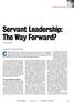 Servant Leadership: The Way Forward?