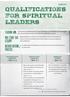 qualifications for spiritual leaders