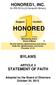 HONORED1, INC. An IRS 501(c)(3) Nonprofit Ministry