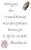 Prayers for Transitional Kindergarten through Eighth Grade Students