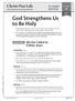 God Strengthens Us to Be Holy