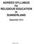 AGREED SYLLABUS for RELIGIOUS EDUCATION in SUNDERLAND