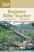 Beginner Bible Teacher