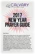 2017 New Year Prayer Guide