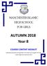 AUTUMN 2018 Year 8 MANCHESTER ISLAMIC HIGH SCHOOL FOR GIRLS COURSE CONTENT BOOKLET