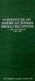 AMERICAN JEWISH- ISRAELI RELATIONS