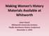 Making Women s History Materials Available at Whitworth