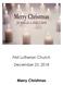 First Lutheran Church. December 25, Merry Christmas