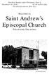 WELCOME TO Saint Andrew s Episcopal Church