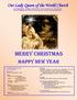 MERRY CHRISTMAS HAPPY NEW YEAR. Our Lady Queen of the World Church. pg. 1