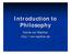 Introduction to Philosophy. Daniel von Wachter