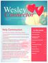 Wesley. Connector. Holy Communion. In this Issue. Holy Communion 1-2. Serving People 2. Intentional Faith 3 Development. Extravagant Generosity 3