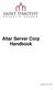 Altar Server Corp Handbook