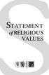 STATEMENT. of RELIGIOUS VALUES