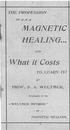 MAGNETIC HEALING... What it Costs