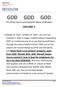 GOD GOD GOD. The Divine Source and Supreme Maker of Wisdom VOLUME 2