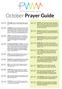 October Prayer Guide 10/11 10/01 10/02 10/12 10/03 10/13 10/14 10/04 10/15 10/05 10/16 10/06 10/07 10/17 10/08 10/18 10/09 10/19 10/10 10/20
