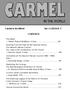 Carmel in the World Vol. LI (2012) N. 3 CONTENTS
