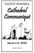 Saint Sophia. Cathedral Communiqué MARCH 6, Judgment Sunday