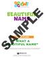 SAMPLE LESSON PLANS WHAT A BEAUTIFUL NAME