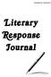 Courageous Characters. Literary Response Journal