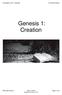 Genesis 1: Creation. Riverview Church Term 4, 2014 Page 1 of 6 Prepared by Graham Irvine