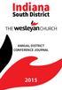 Indiana. South District ANNUAL DISTRICT CONFERENCE JOURNAL