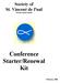 Society of St. Vincent de Paul Toronto Central Council. Conference Starter/Renewal Kit