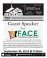 Guest Speaker. September 30, 9:30am. from.   Welcome Visitors