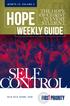 MONTH 10, VOLUME 4 THE HOPE OF CHRIST IN EVERY STUDENT. Hope. Weekly Guide SELF ONTROL School Year
