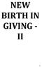 NEW BIRTH IN GIVING - II