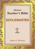 Teacher s Bible ECCLESIASTES