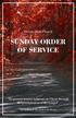 SUNDAY ORDER OF SERVICE