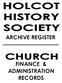 ARCHIVE REGISTER FINANCE & ADMINISTRATION RECORDS
