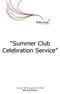 Summer Club Celebration Service