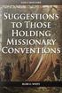 Suggestions to Those Holding Missionary Conventions