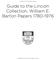 Guide to the Lincoln Collection, William E. Barton Papers